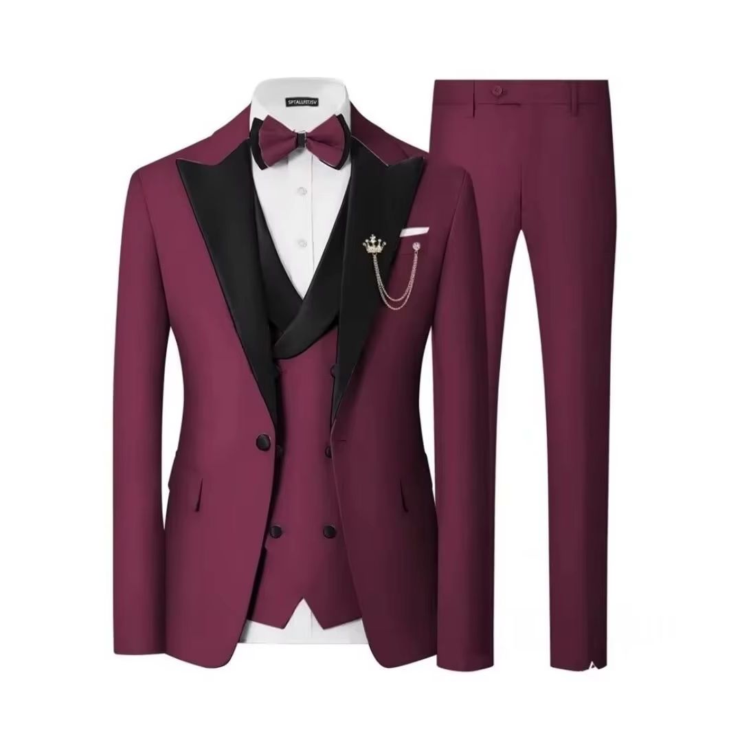 Men Formal Wear For Dinner - Men's Slim Fit 3 Piece Tuxedo