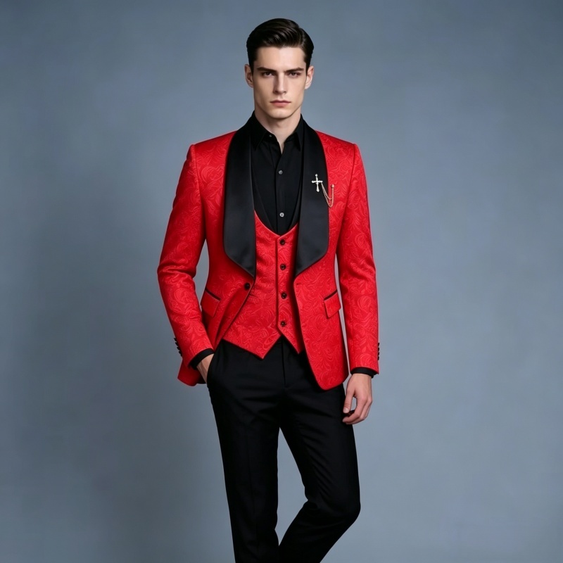 Men's Pink & White Slim Fit Th - Men Formal Wear Pink 评论和价格