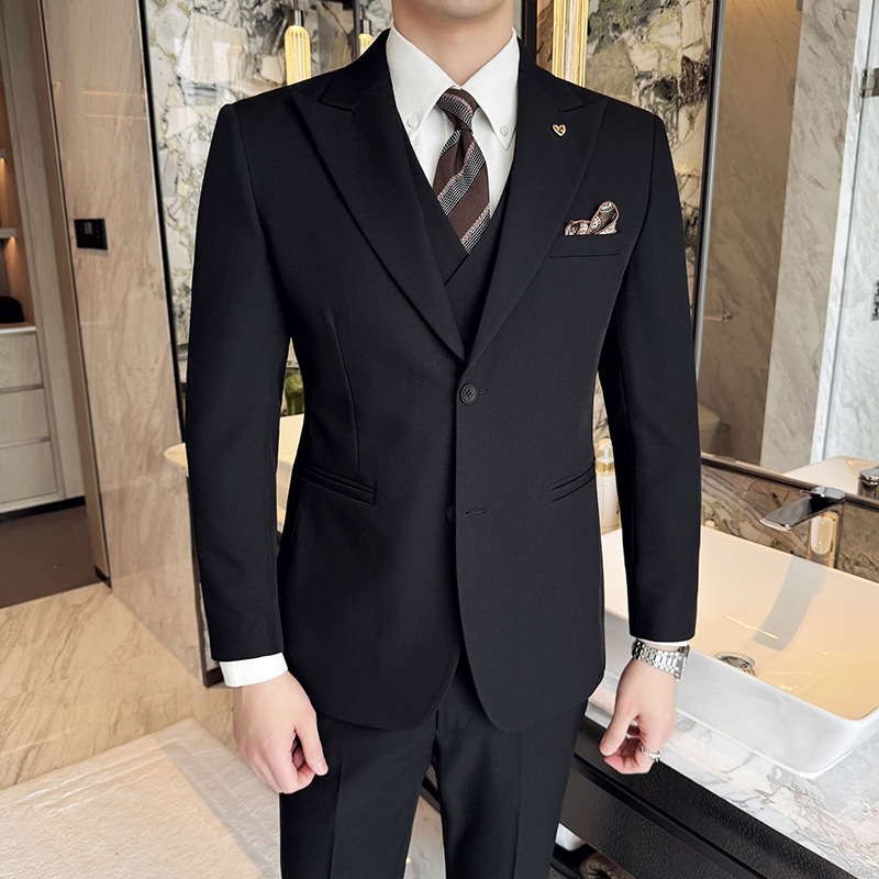 White Mens Suits 3 Pieces Slim - Men Formal Wear For Dinner 评论和价格