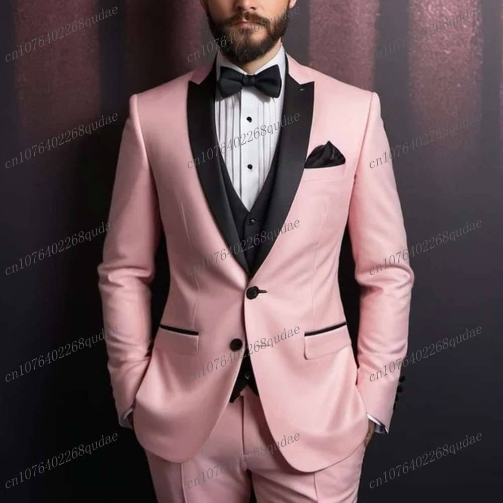 New Pink And Black Formal Men  - Men Formal Wear Pink 评论和价格