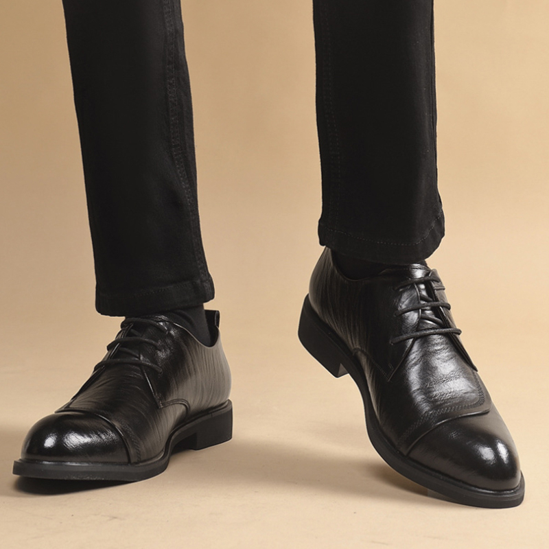 Leather Oxford Shoes With Meta - Men Formal Party Wear Dress 评论和价格