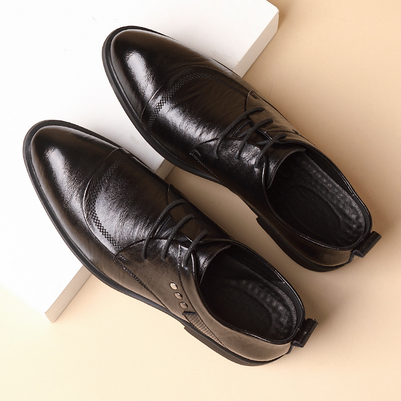 Leather Oxford Shoes With Meta - Men Formal Party Wear Dress 评论和价格