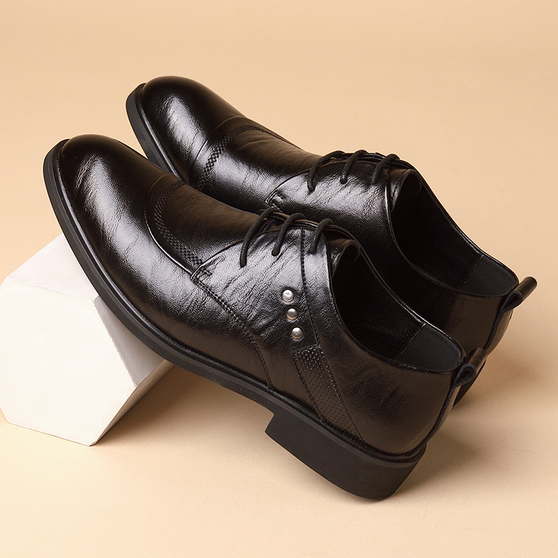 Leather Oxford Shoes With Meta - Men Formal Party Wear Dress 评论和价格