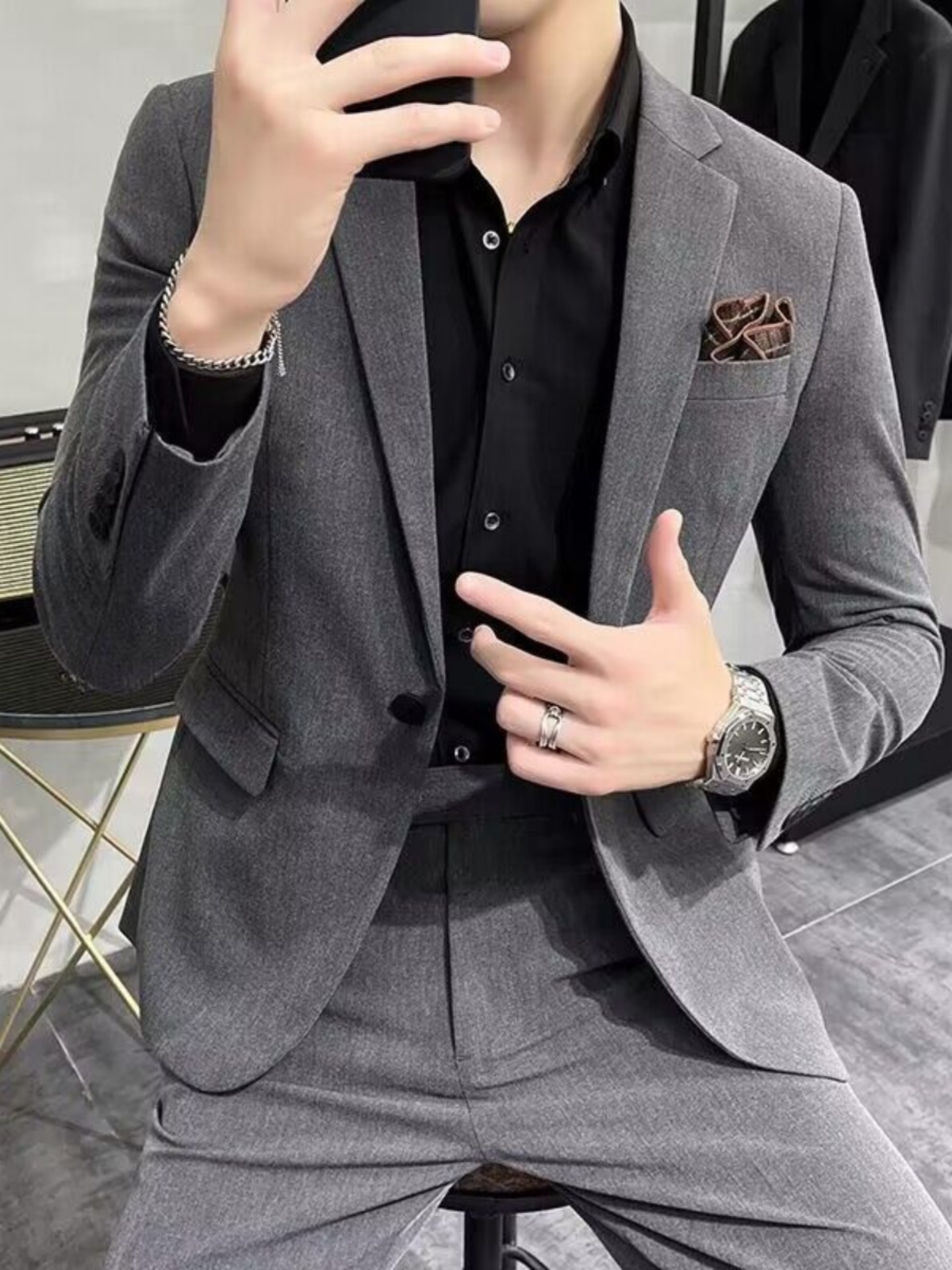 Business Casual Slim Fit Three - Men'S Urban Formal Wear 评论和价格