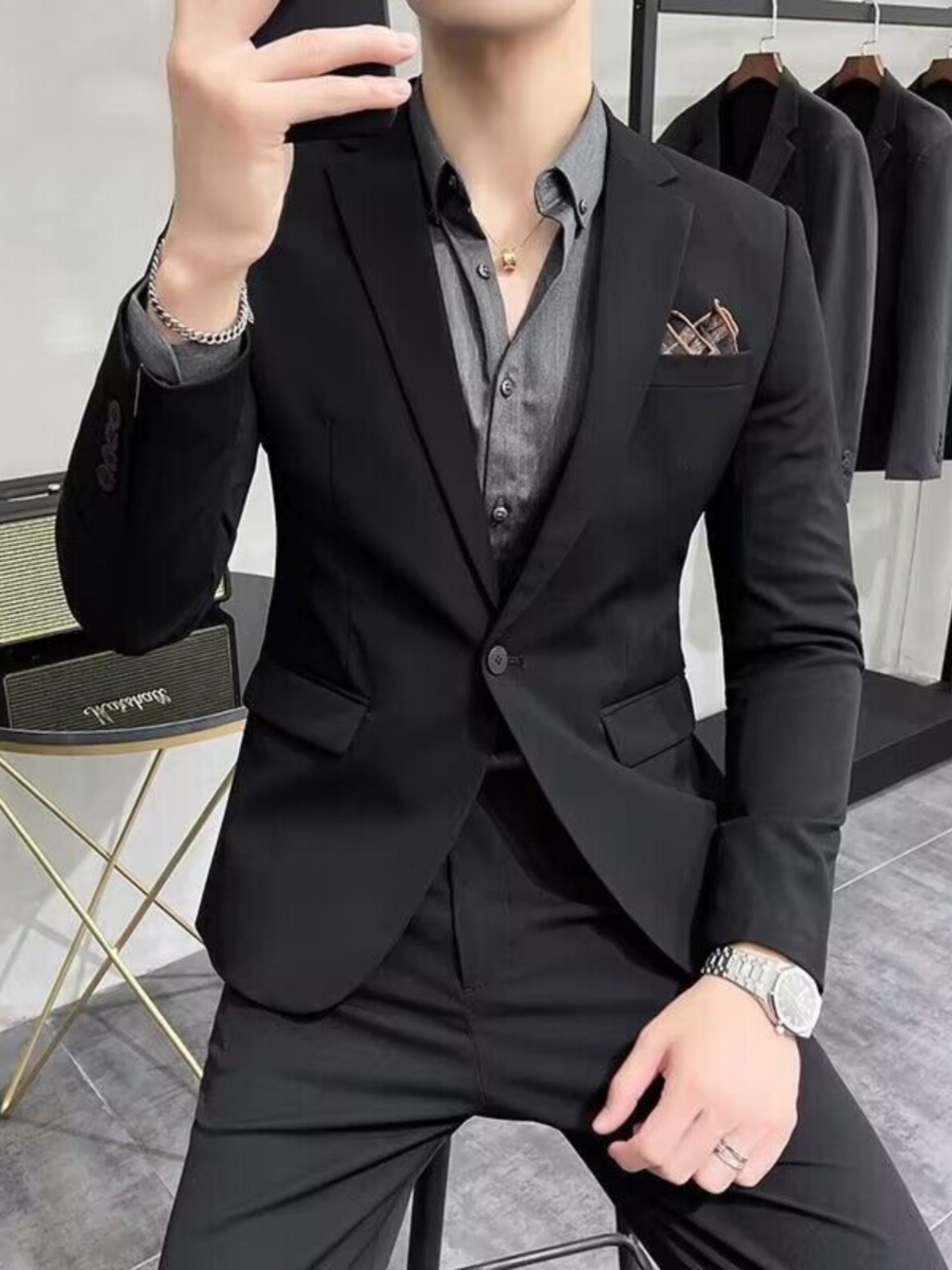 Business Casual Slim Fit Three - Men'S Urban Formal Wear 评论和价格