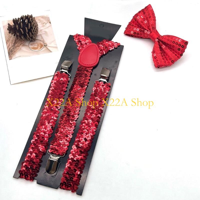 Unique Shining Suspenders Bowt - Suspender Clip Formal 评论和价格