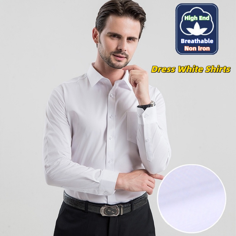 Business Man Dress White Shirt - Men Formal Office Wear Shirts 评论和价格