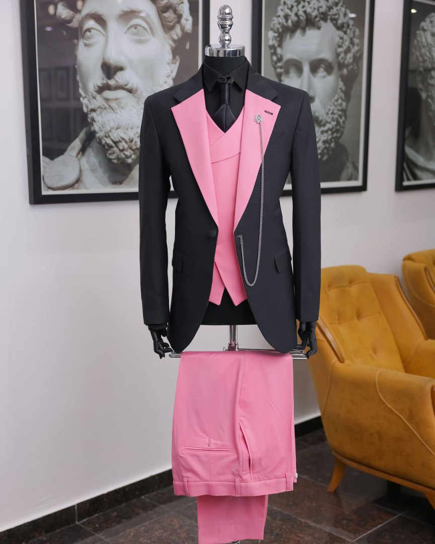 Luxury Black Pink Men Tuxedo S - Men Formal Wear Pink 评论和价格