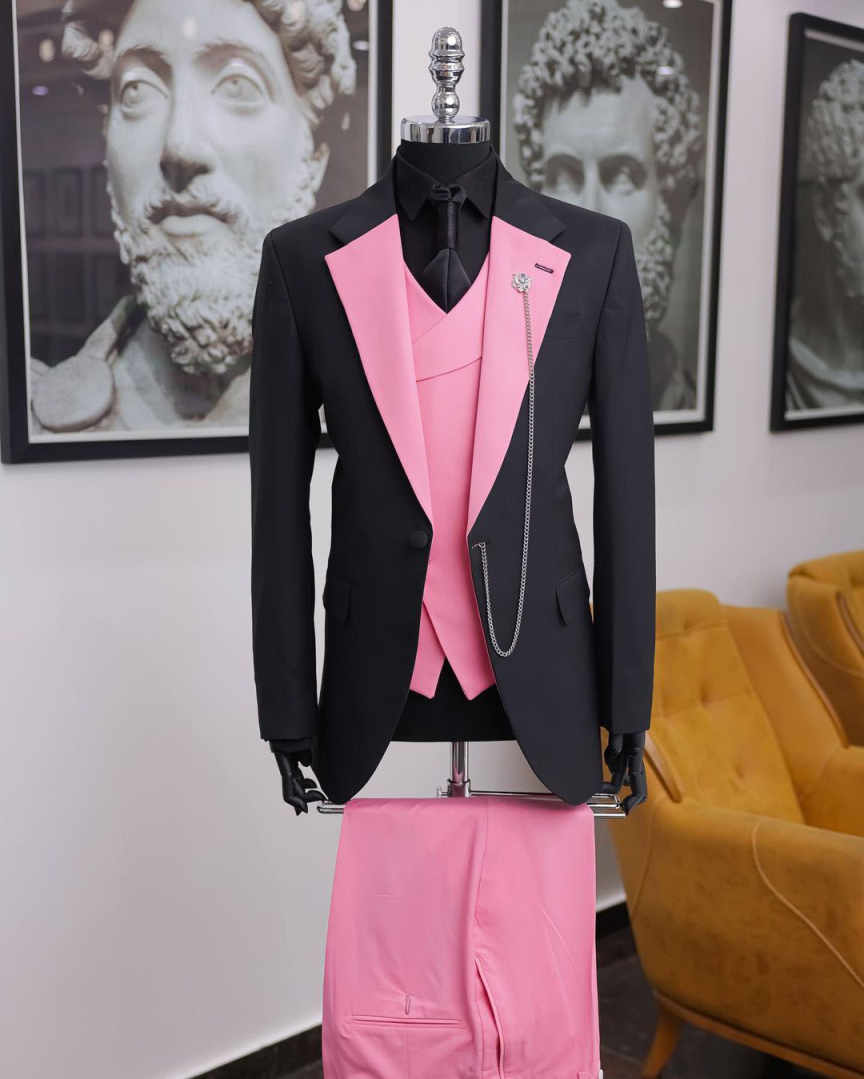 Luxury Black Pink Men Tuxedo S - Men Formal Wear Pink 评论和价格