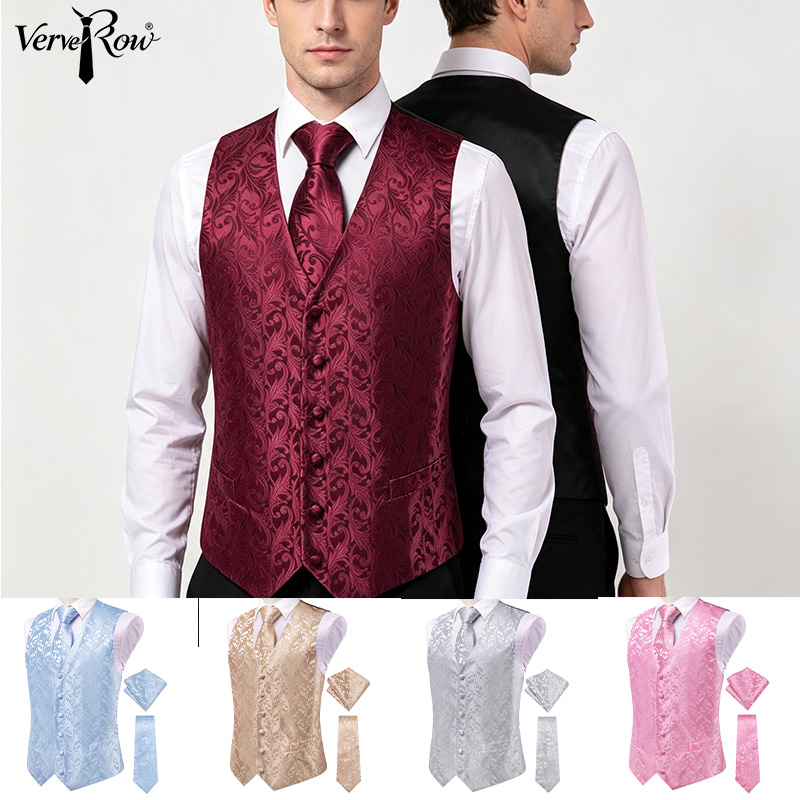 VerveRow Men Burgundy Floral J - Men'S Formal Wear Ties 评论和价格