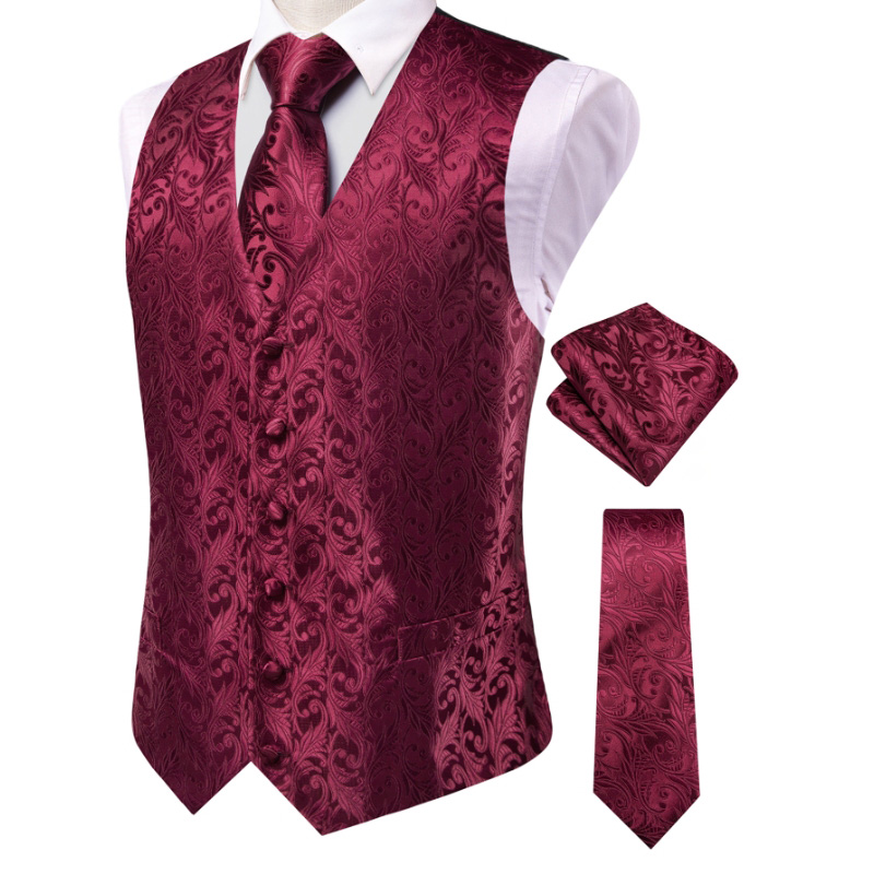 VerveRow Men Burgundy Floral J - Men'S Formal Wear Ties 评论和价格