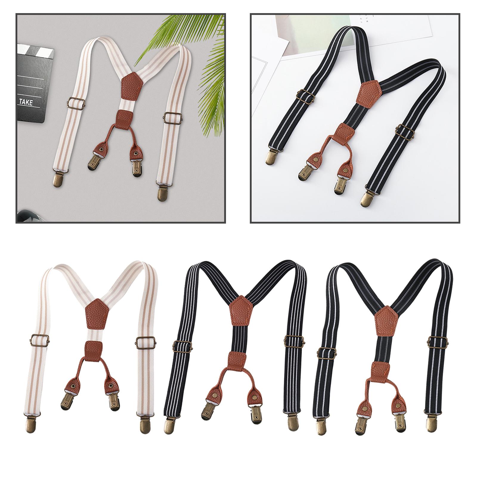 Leather Kids Suspenders for Pa - Suspender Clip Formal 评论和价格