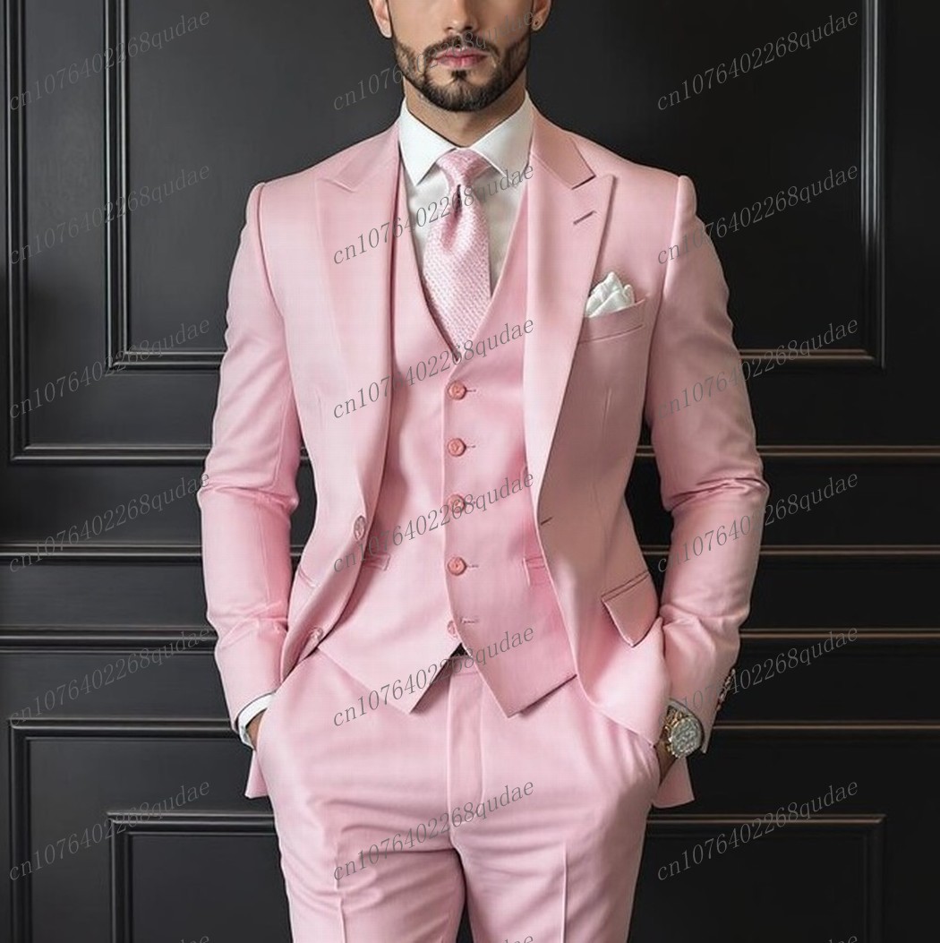 Pink Formal Occasion Men Suit  - Men Formal Wear Pink 评论和价格