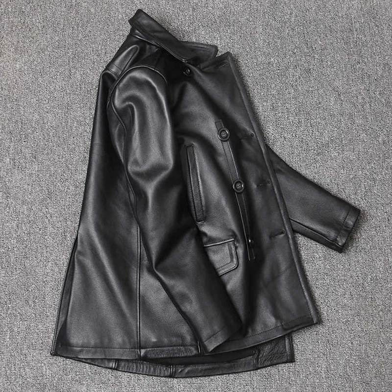 Genuine Leather Jacket Men's T - Men Formal Wear Coat 评论和价格