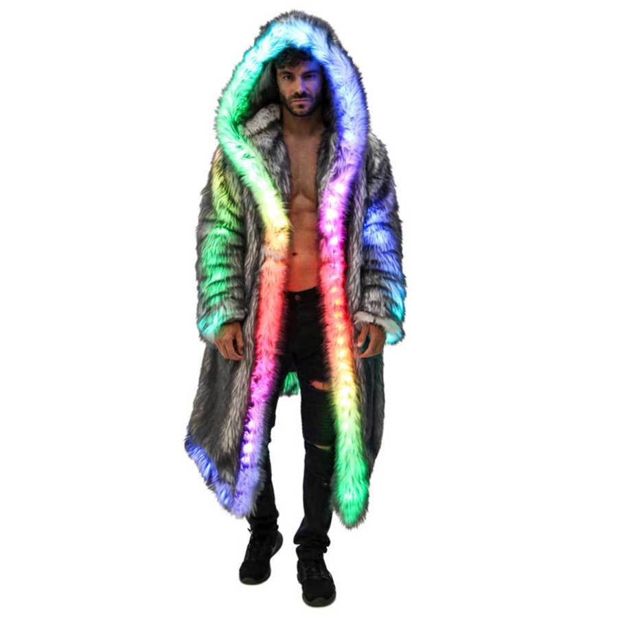 Faux Fur Coat Men Hooded Outer - Men Formal Wear Coat 评论和价格