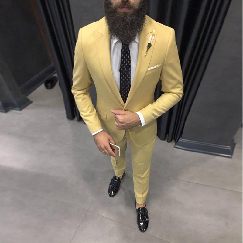 2025 Latest Yellow Men Suits f - Men Formal Wear For Dinner 评论和价格