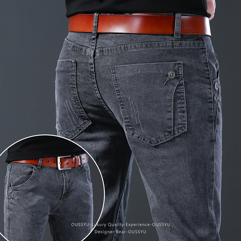 Brand Clothing Men Elastic Sli - Men Formal Wear With Jeans 评论和价格
