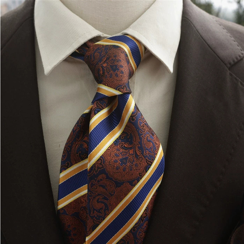 New Trendy Navy Brown Neckties - Men'S Formal Wear Ties 评论和价格