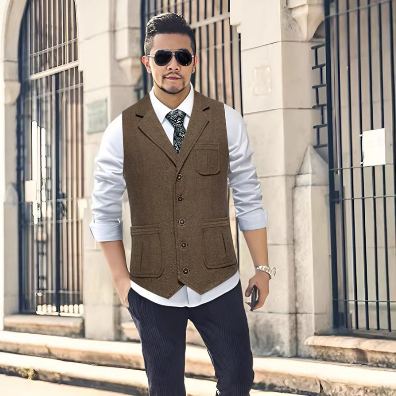 Men's Herringbone Tweed Suit V - Men'S Formal Wear No Suit 评论和价格