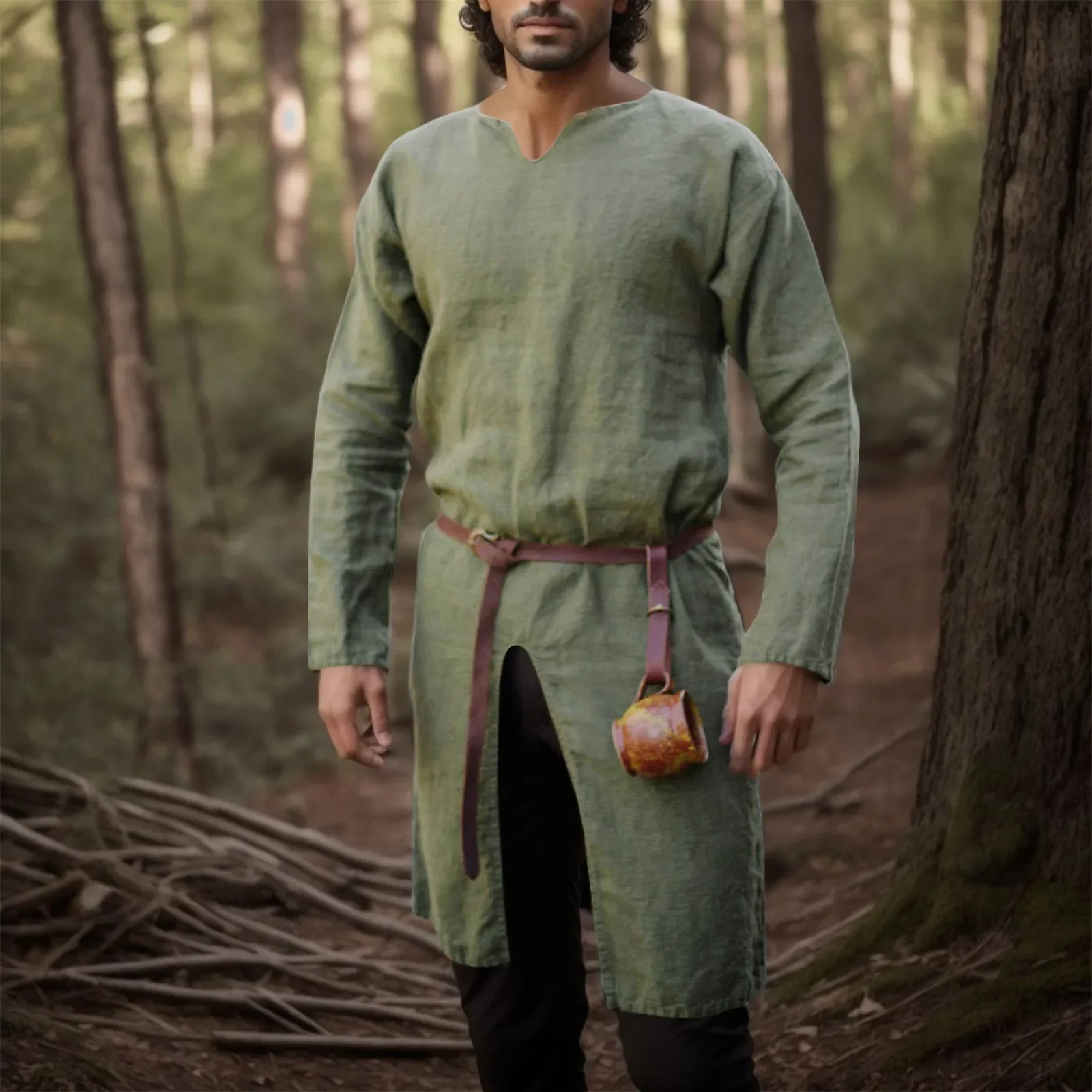 Medieval Renaissance Retro Shi - Men Formal Wear Coat 评论和价格