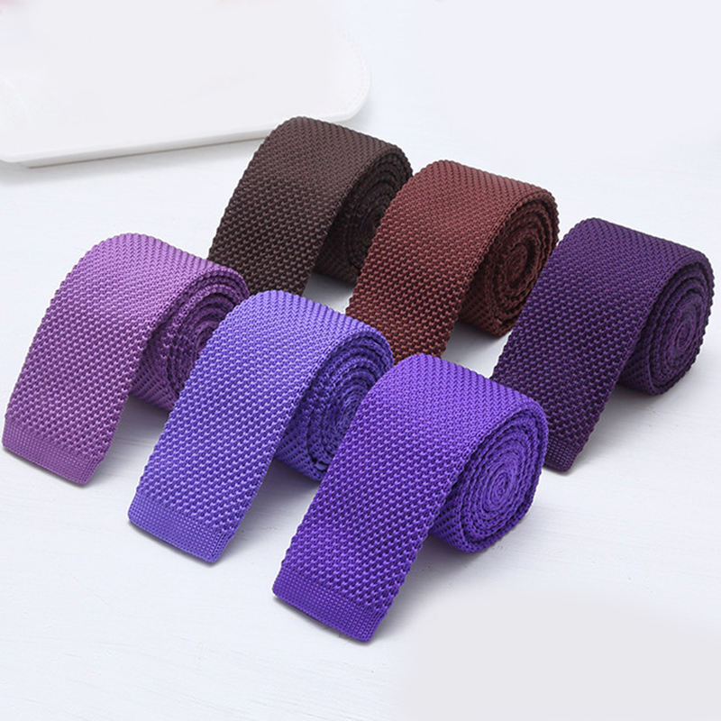 6cm Solid Black White Knitted  - Men'S Formal Wear Ties 评论和价格