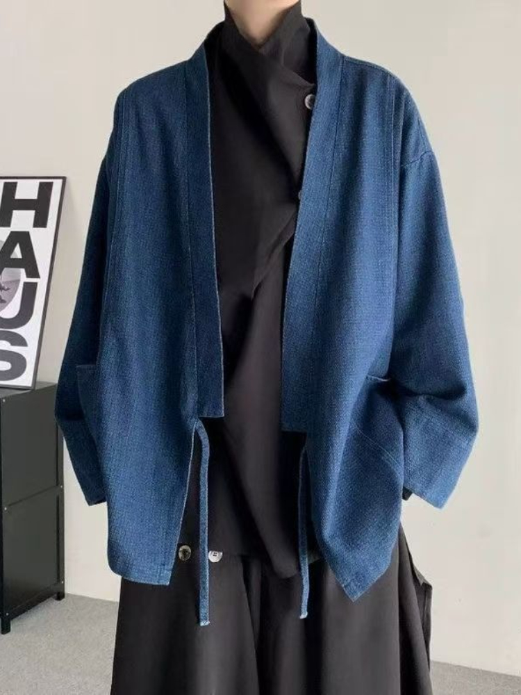 Vintage Japanese Style Denim C - Men Formal Wear Coat 评论和价格