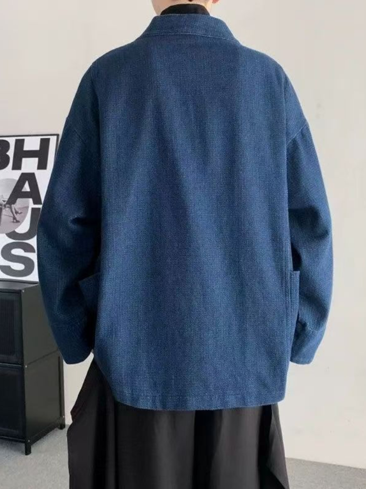 Vintage Japanese Style Denim C - Men Formal Wear Coat 评论和价格