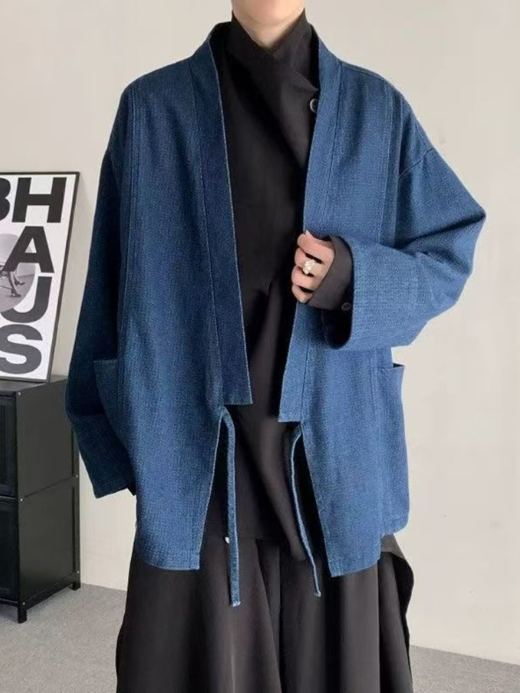 Vintage Japanese Style Denim C - Men Formal Wear Coat 评论和价格