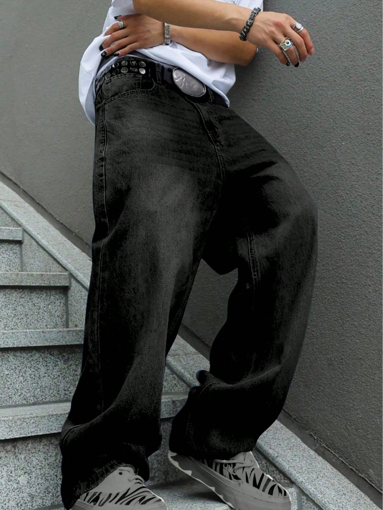 Men'S Straight-Leg Loose Jeans - Men Formal Wear With Jeans 评论和价格