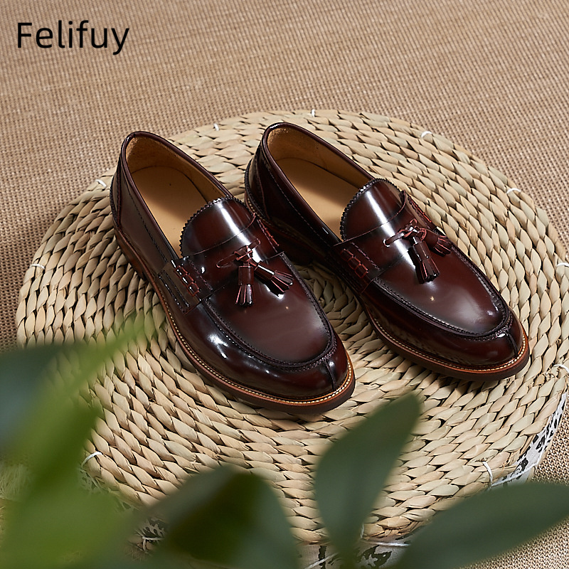 New Brown Men Flat Loafers Cow - Men Formal Party Wear Dress 评论和价格