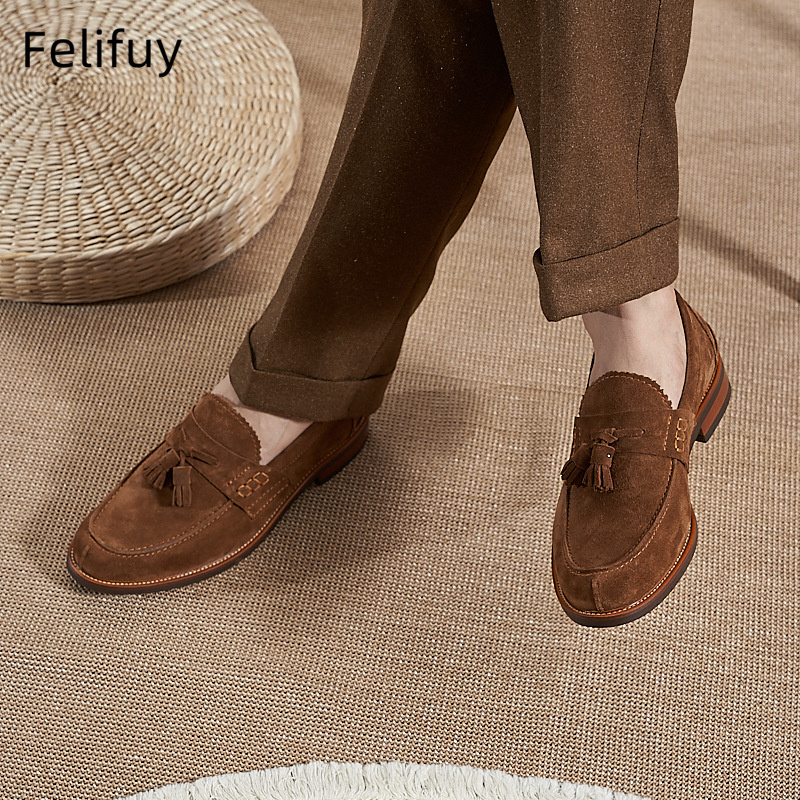 New Brown Men Flat Loafers Cow - Men Formal Party Wear Dress 评论和价格