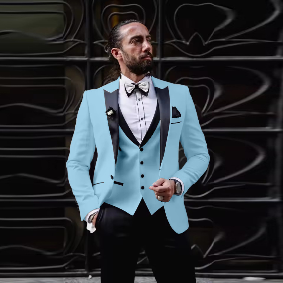 Men's Slim Fit 3 Piece Tuxedo  - Men Formal Wear For Dinner 评论和价格