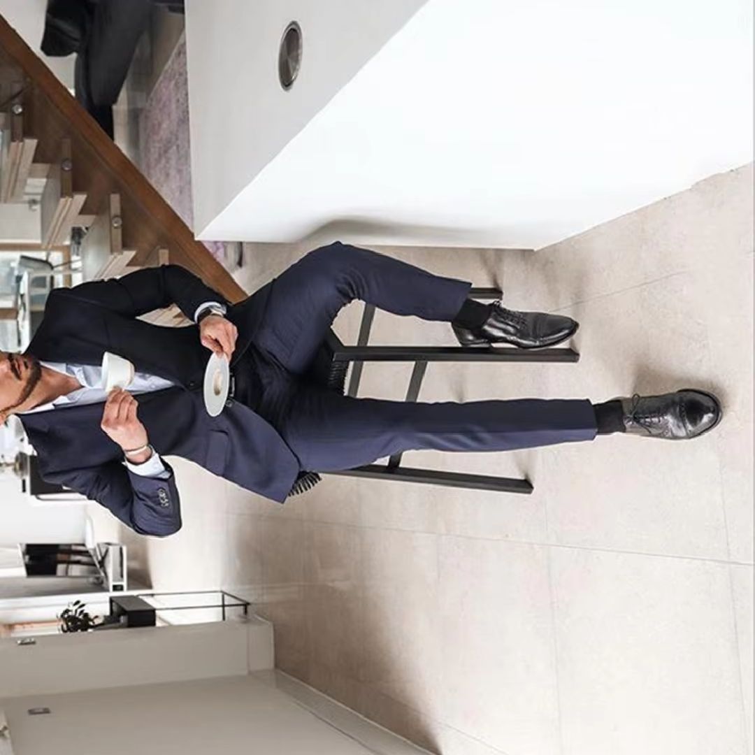 Navy Blue 2-Piece Men's Tuxedo - Men Formal Wear For Dinner 评论和价格