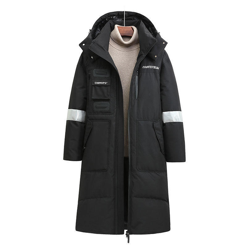 New Winter Men Hooded Long Puf - Men Formal Wear Coat 评论和价格