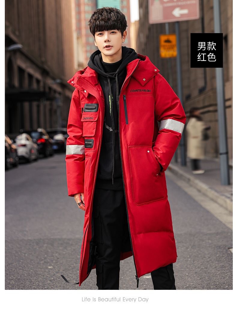 New Winter Men Hooded Long Puf - Men Formal Wear Coat 评论和价格