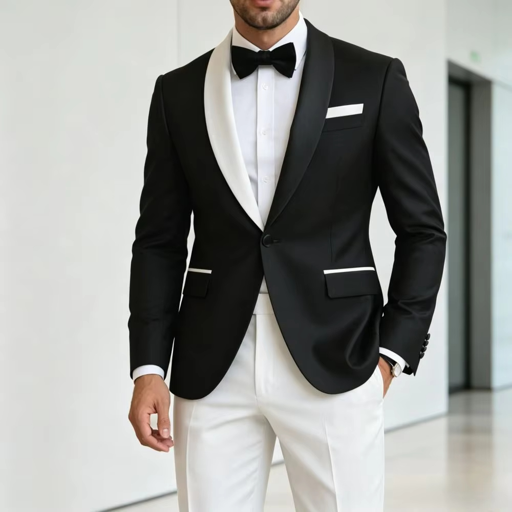 Formal Suits for Men Contrast  - Men'S Formal Evening Wear 评论和价格