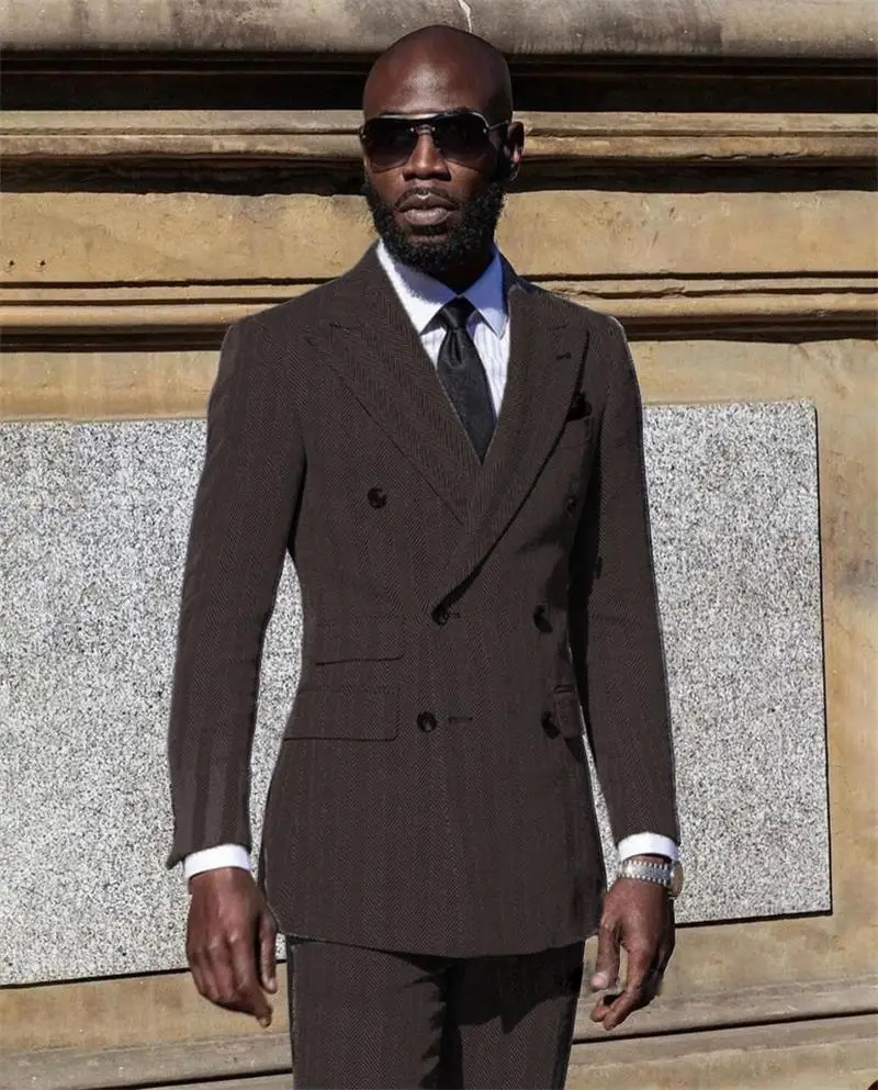 Herringbone Suits for Men Groo - Men Formal Wear Pink 评论和价格