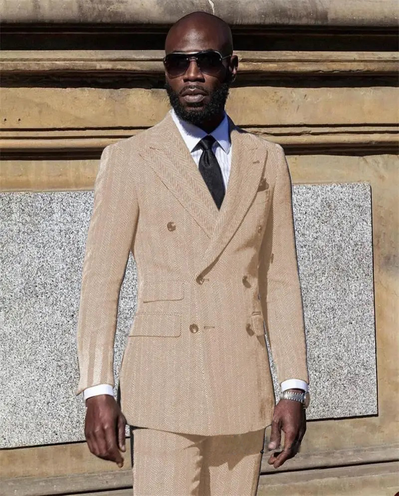 Herringbone Suits for Men Groo - Men Formal Wear Pink 评论和价格