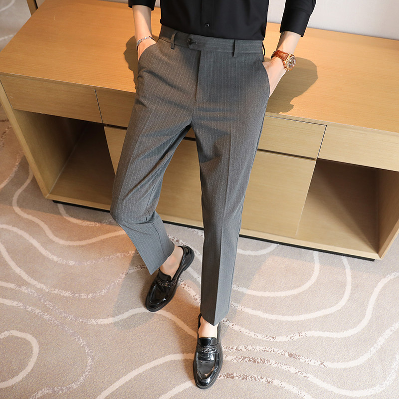 Men's Premium Striped Trousers - Men'S Urban Formal Wear 评论和价格