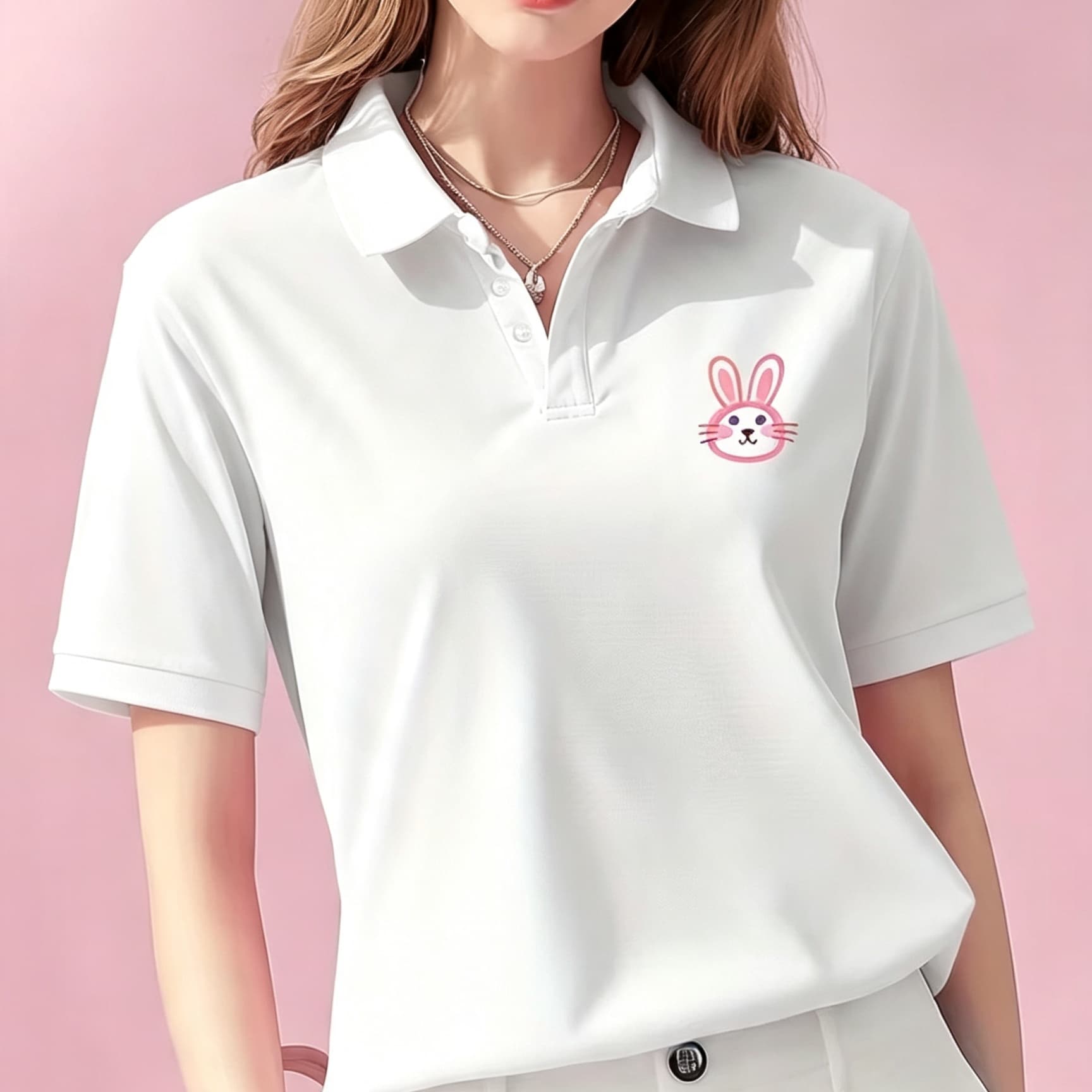 Unisex Black Lapel Collar Polo - Men Formal Wear Pink 评论和价格