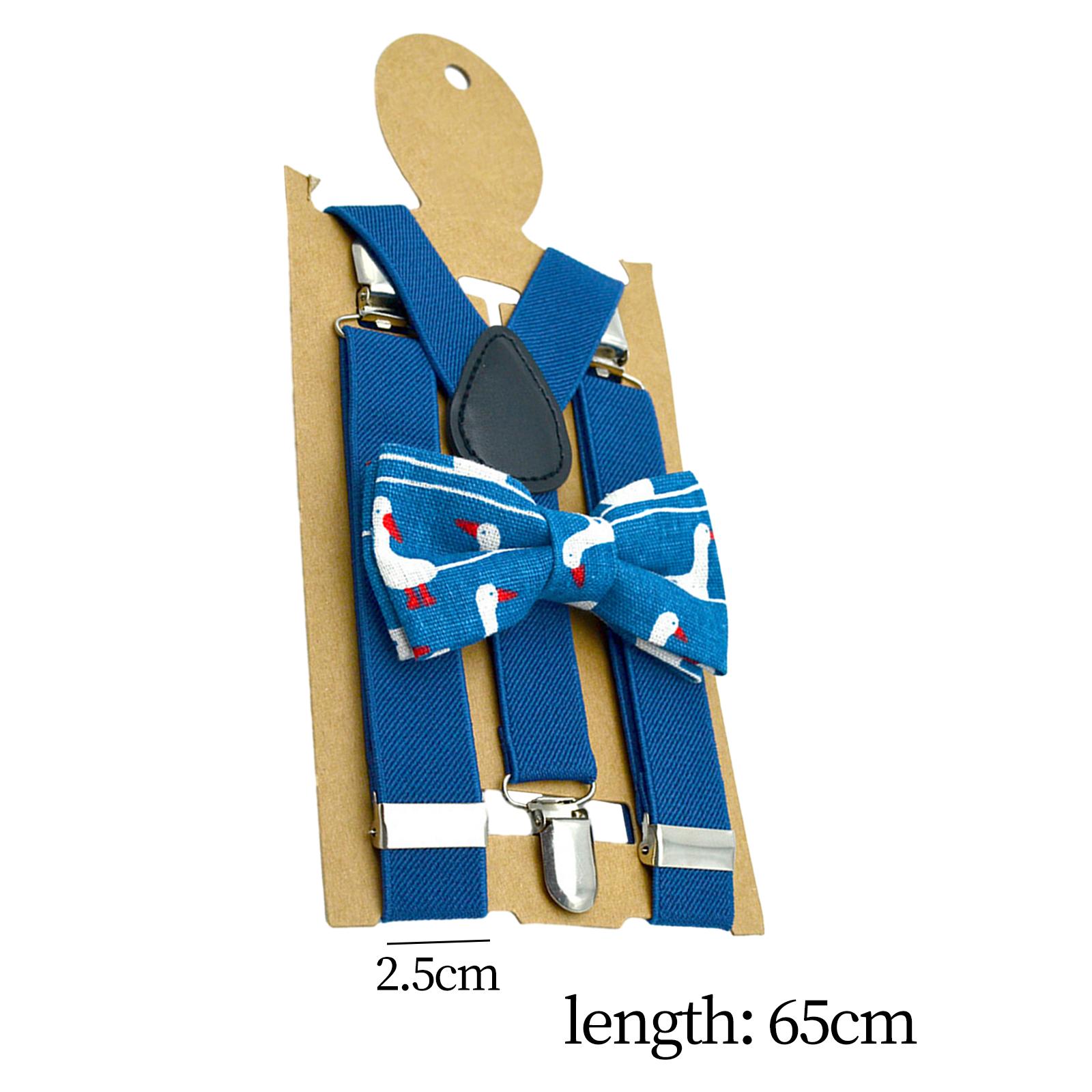 Kids Suspenders Bow Tie Set wi - Suspender Clip Formal 评论和价格